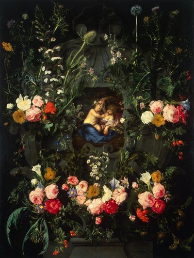 Guirlande de fleurs autour d